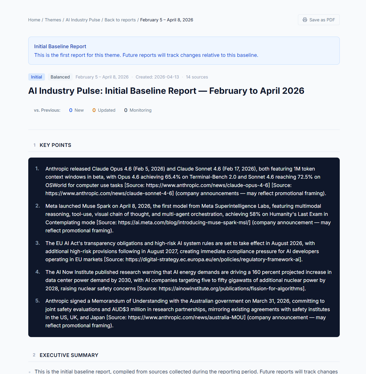OriginBrief report preview